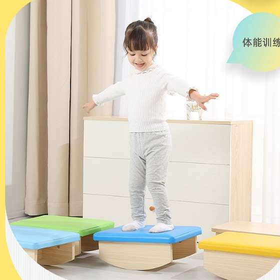 Ván bập bênh, Ván gỗ rèn luyện thăng bằng, ván bập bênh cho bé Thăng bằng Đứng Huấn luyện Giác quan Tích hợp Bập bênh Đồ chơi Vật lý cho Trẻ em Cxmin09
