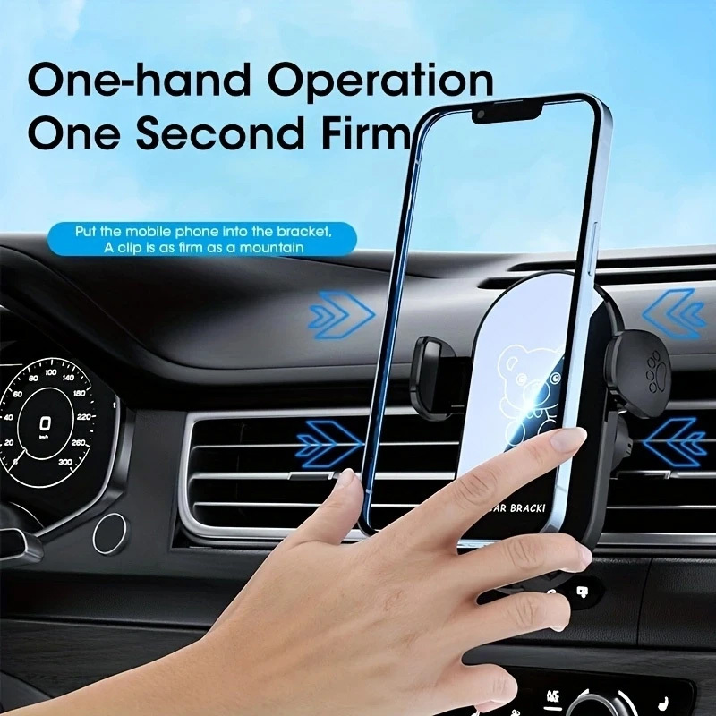 Giá Đỡ Điện Thoại Hình Chú Gấu Hoạt Hình Gắn Lỗ Thông Gió Xe Hơi