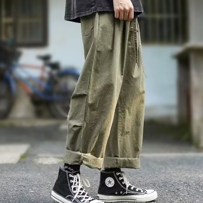 ✦AFFLIGA✦ Quần Dài Dáng Rộng Ống Suông Phong Cách Nhật Bản Thời Trang Mùa Thu Dành Cho Nam M-3XL