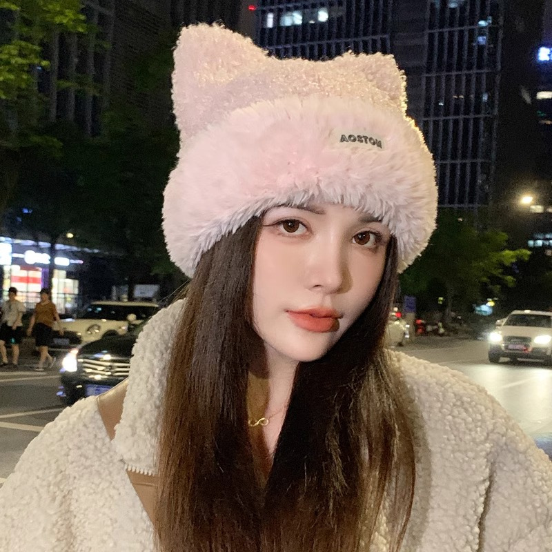 Mũ Lông Cừu Trùm Đầu Giữ Ấm Tai Dễ Thương Thời Trang Thu Đông
