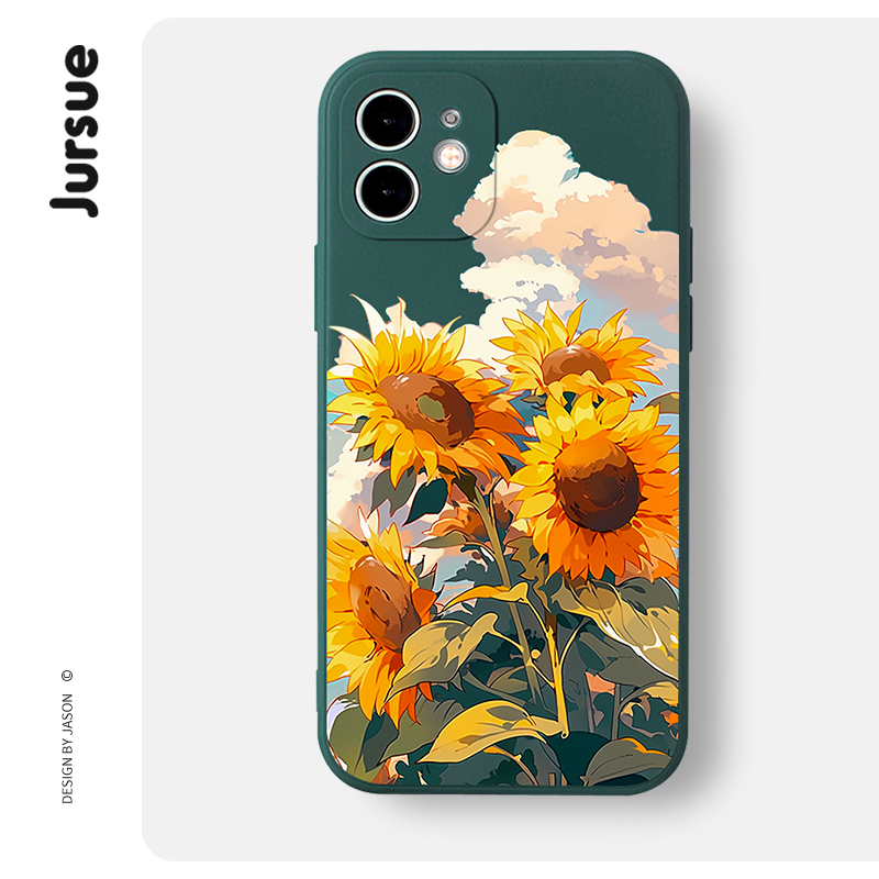 Ốp lưng JURSUE dễ thương đẹp hoa vintage dẻo Cho IPHONE 15 14 13 12 11 PRO MAX SE 2020 X XR XS ip 8 7 6 6S PLUS XYAB22