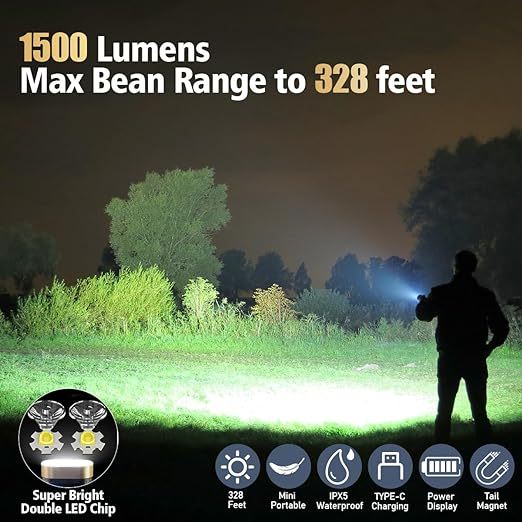 Đèn Pin mini Ánh Sáng Đen 365nm uv 1500lm Có Thể Sạc Lại Kèm Móc Khóa Nam Châm 9 Chế Độ Đèn Pin ipx5 Bỏ Túi Tiện Dụng