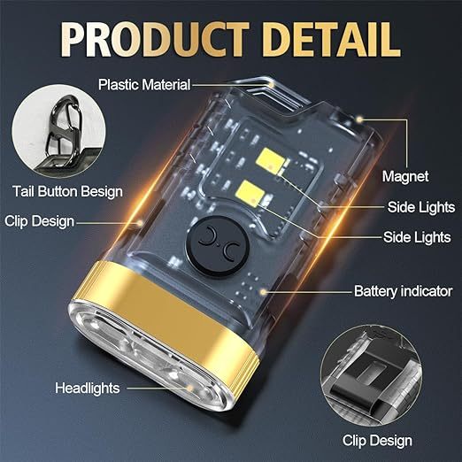 Đèn Pin mini Ánh Sáng Đen 365nm uv 1500lm Có Thể Sạc Lại Kèm Móc Khóa Nam Châm 9 Chế Độ Đèn Pin ipx5 Bỏ Túi Tiện Dụng