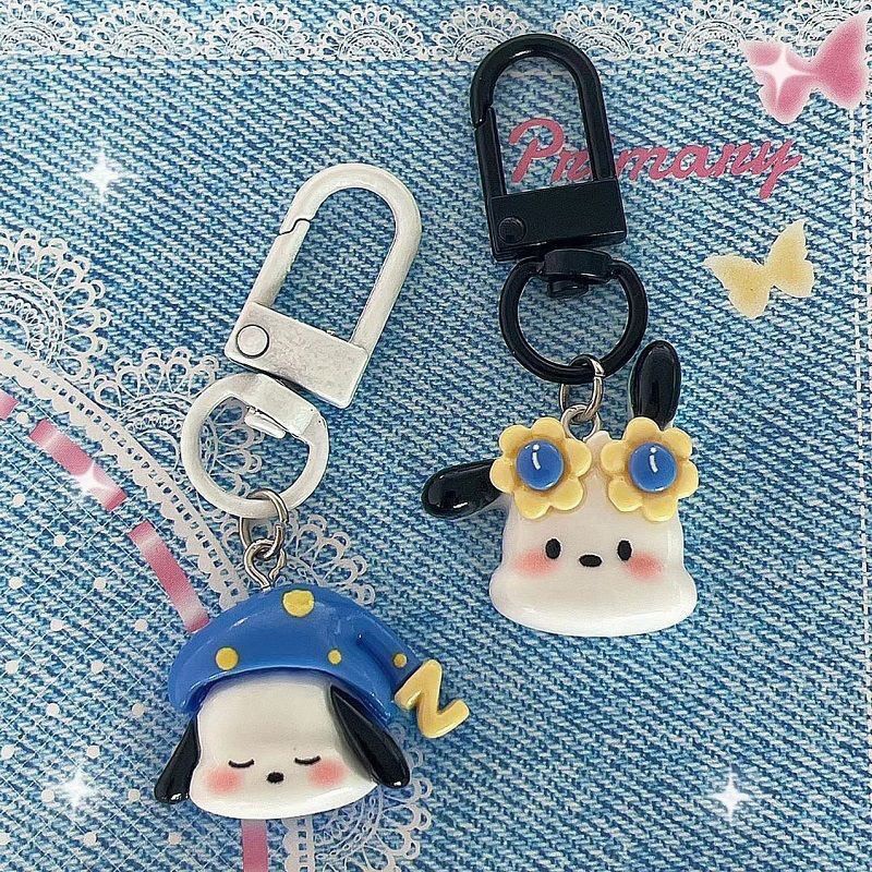Ice🍓Dễ thương mùa hè buồn ngủ kính râm pacha dog cá tính sáng tạo keychain schoolbag mặt dây chuyền keychain