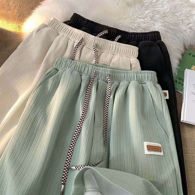 Quần Thể Thao Ống Rộng Màu Trơn Thời Trang Mùa Hè Cho Nam