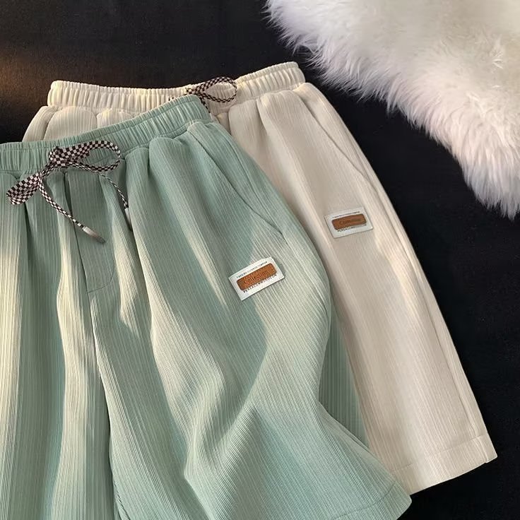 Quần Thể Thao Ống Rộng Màu Trơn Thời Trang Mùa Hè Cho Nam