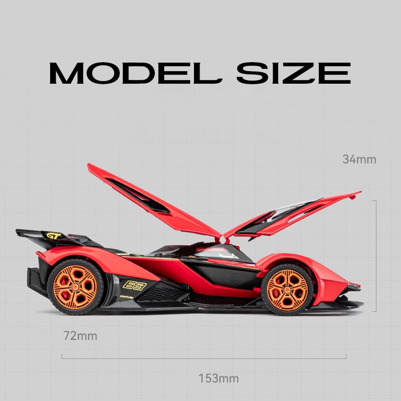 Mô Hình Xe Hơi Lamborghini v12 gt Có Đèn Và Âm Thanh Bằng Hợp Kim Tỉ Lệ 1: 32