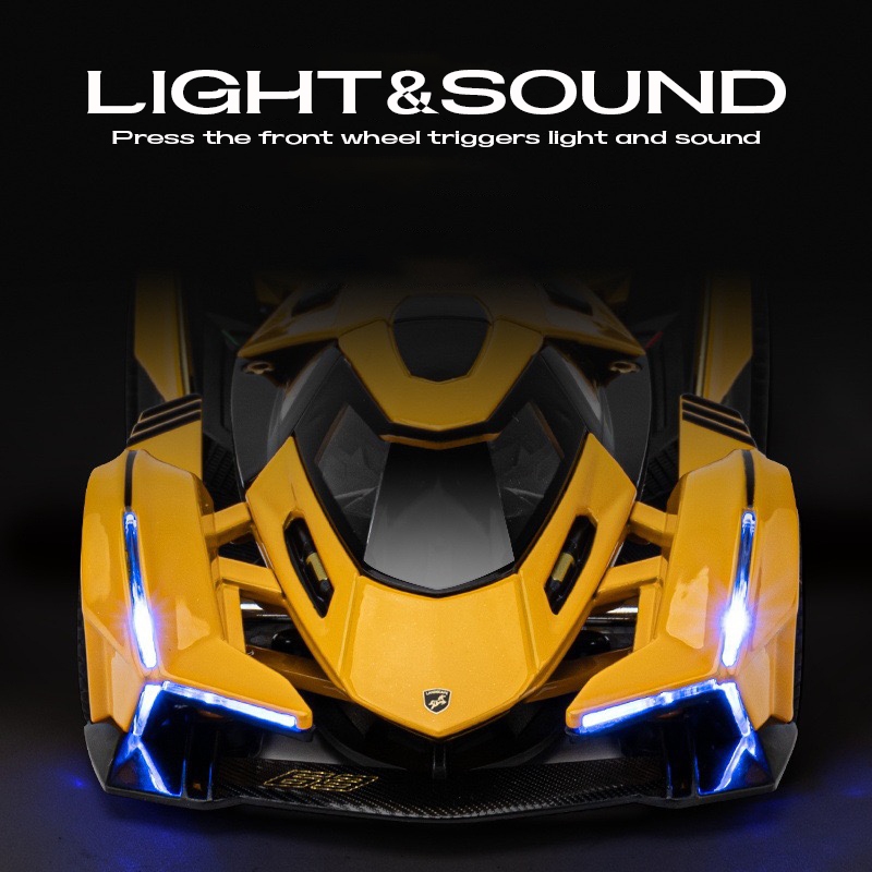Mô Hình Xe Hơi Lamborghini v12 gt Có Đèn Và Âm Thanh Bằng Hợp Kim Tỉ Lệ 1: 32