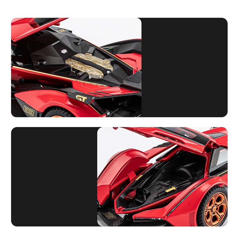 Mô Hình Xe Hơi Lamborghini v12 gt Có Đèn Và Âm Thanh Bằng Hợp Kim Tỉ Lệ 1: 32