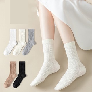 FHYL Vớ Cổ Cao Thấm Hút Mồ Hôi Màu Trơn Đơn Giản Thời Trang Mùa Hè Cho Nữ