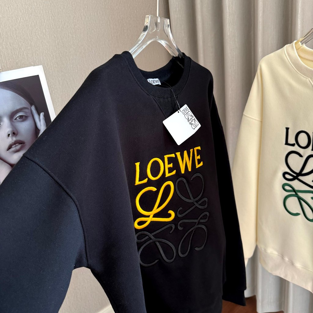 111024 Loewes Áo hoodie Dày Thêu