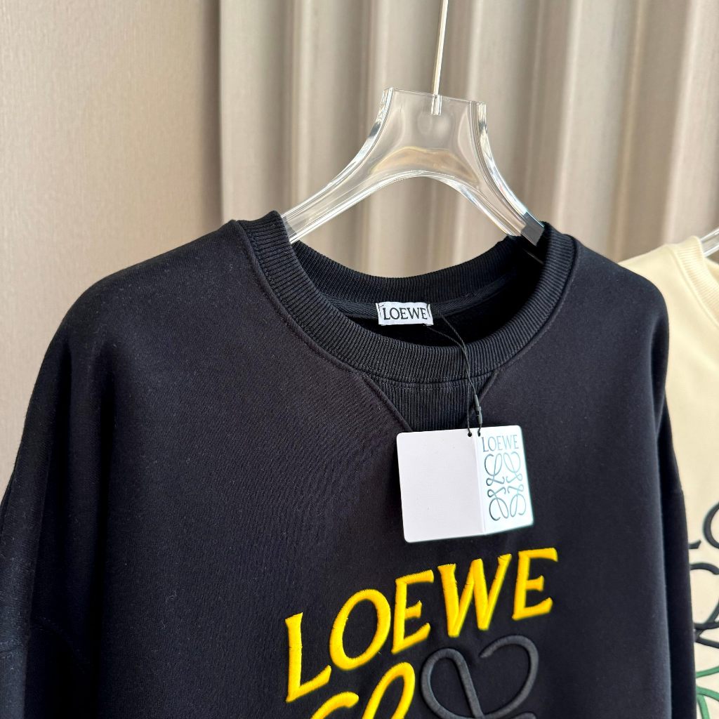 111024 Loewes Áo hoodie Dày Thêu