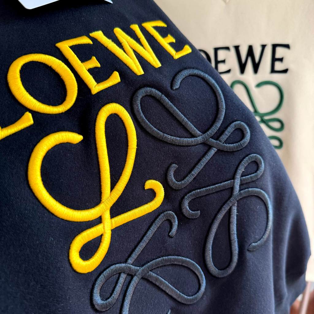 111024 Loewes Áo hoodie Dày Thêu
