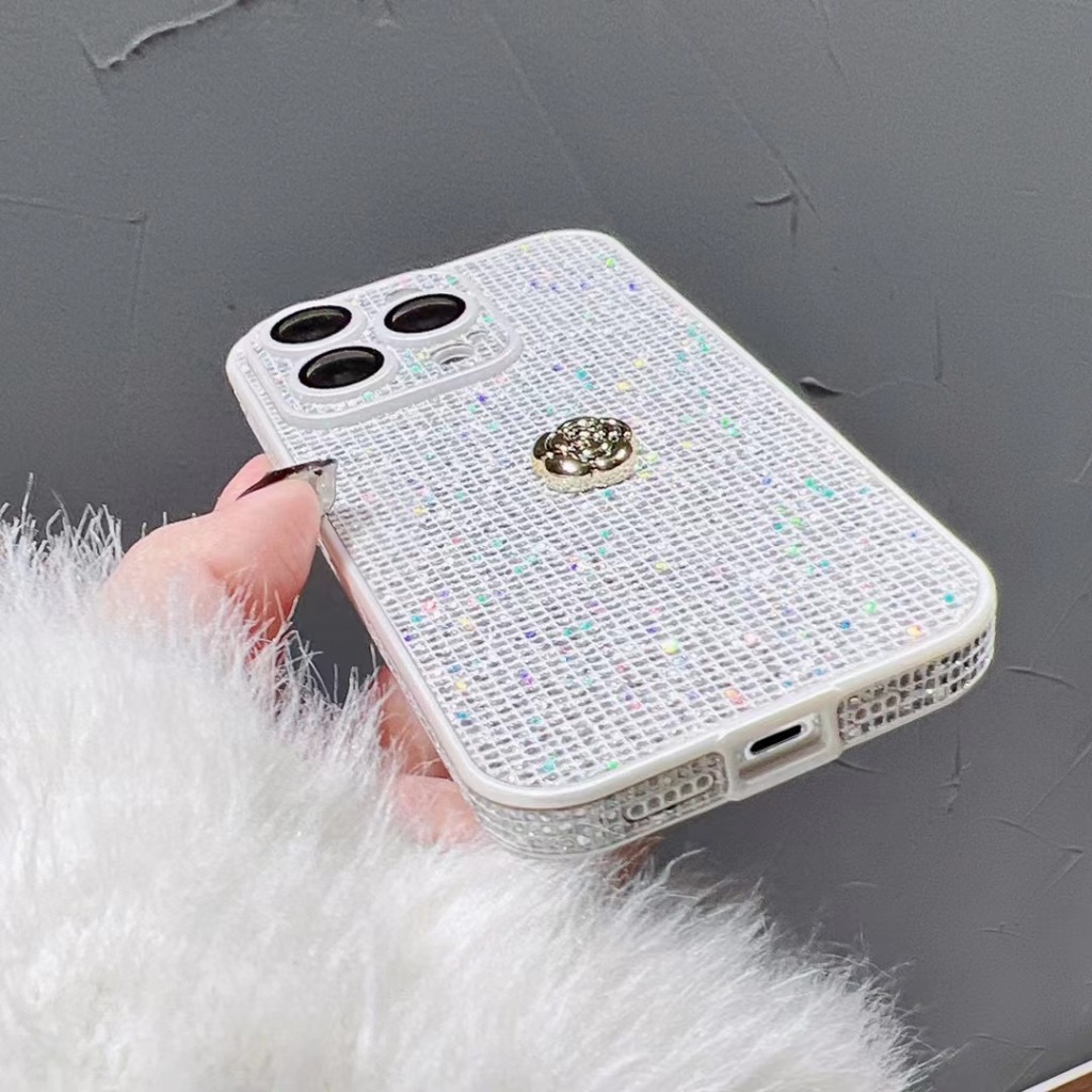 Ôp Điện Thoại Mềm Hình Hoa Trà Lấp Lánh Cho iphone15proamx 15 15 pro 14promax 7 8 plus13 pro max 15proamx 15 15 pro 11 11 pro max Ốp