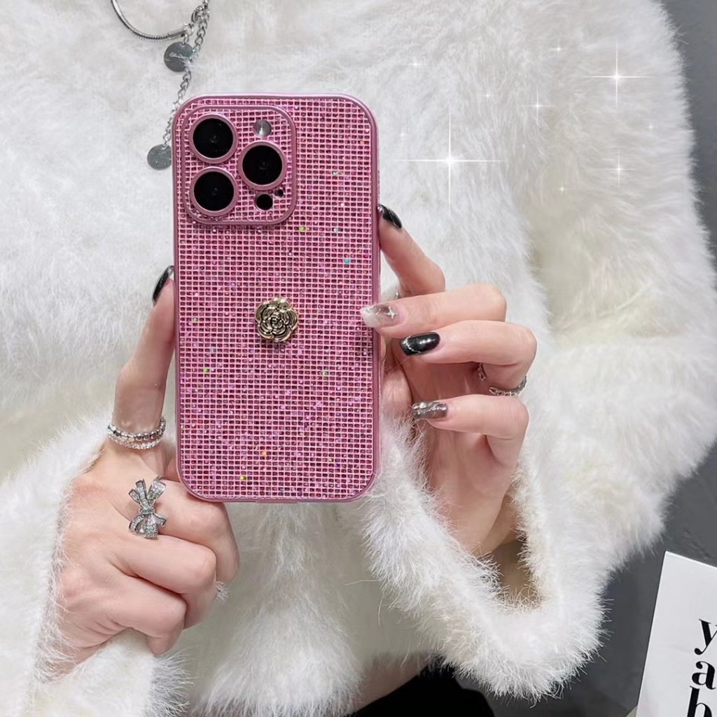 Ôp Điện Thoại Mềm Hình Hoa Trà Lấp Lánh Cho iphone15proamx 15 15 pro 14promax 7 8 plus13 pro max 15proamx 15 15 pro 11 11 pro max Ốp