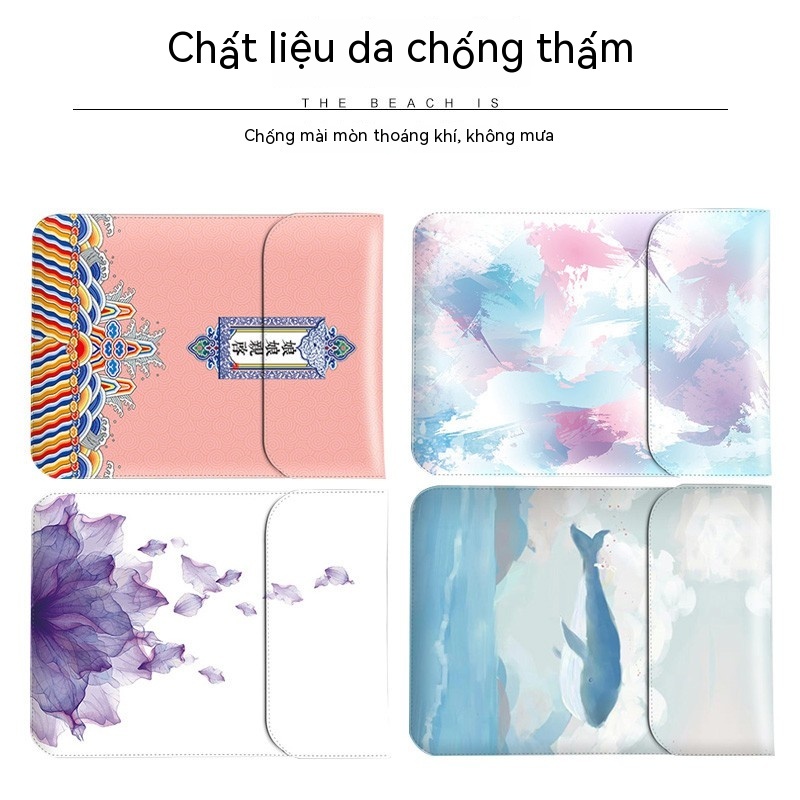 Túi xách đựng Laptop, Macbook da PU chống nước 13.3 inch, 14 inch, 15.6 inch - Túi chống sốc Laptop có dây đeo vai