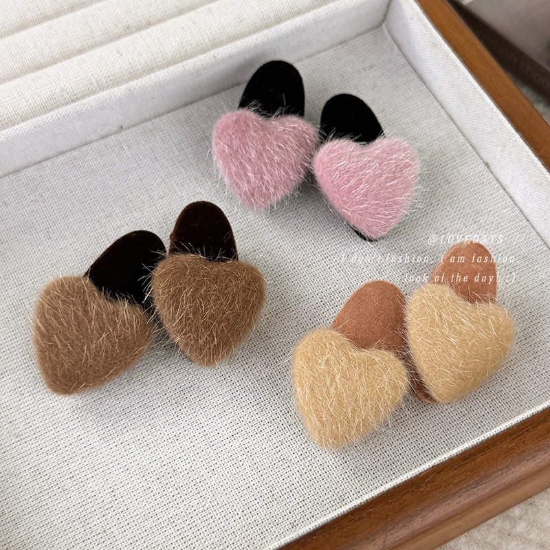 Kẹp Tóc Lông Nhung Hình Ngôi Sao / Trái Tim Dễ Thương Thời Trang Thu Đông Cho Nữ kẹp tóc ngôi sao kẹp tóc dễ thương/kẹp tóc mái