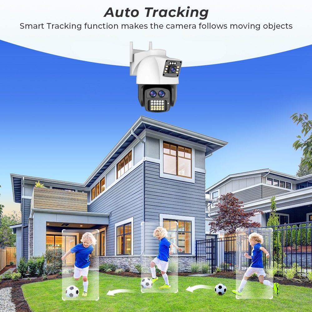 LLSEE 9MP 4K 10X Zoom - Camera YOOSEE 2 mắt Camera ngoài trời không dây wifi nhà cctv kết nối điện thoại hai chiều theo dõi điện thoại di động đầy màu sắc Tầm nhìn ban đêm không thấm nước