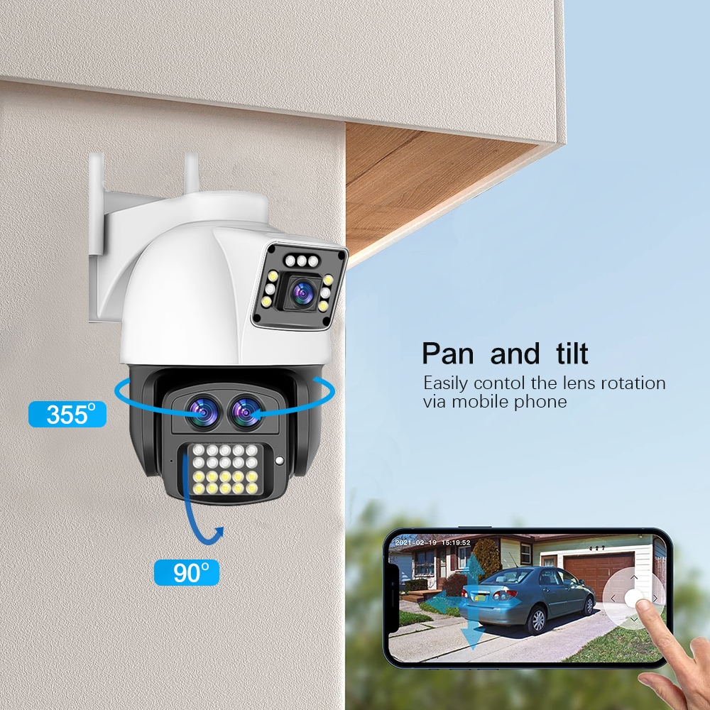 LLSEE 9MP 4K 10X Zoom - Camera YOOSEE 2 mắt Camera ngoài trời không dây wifi nhà cctv kết nối điện thoại hai chiều theo dõi điện thoại di động đầy màu sắc Tầm nhìn ban đêm không thấm nước