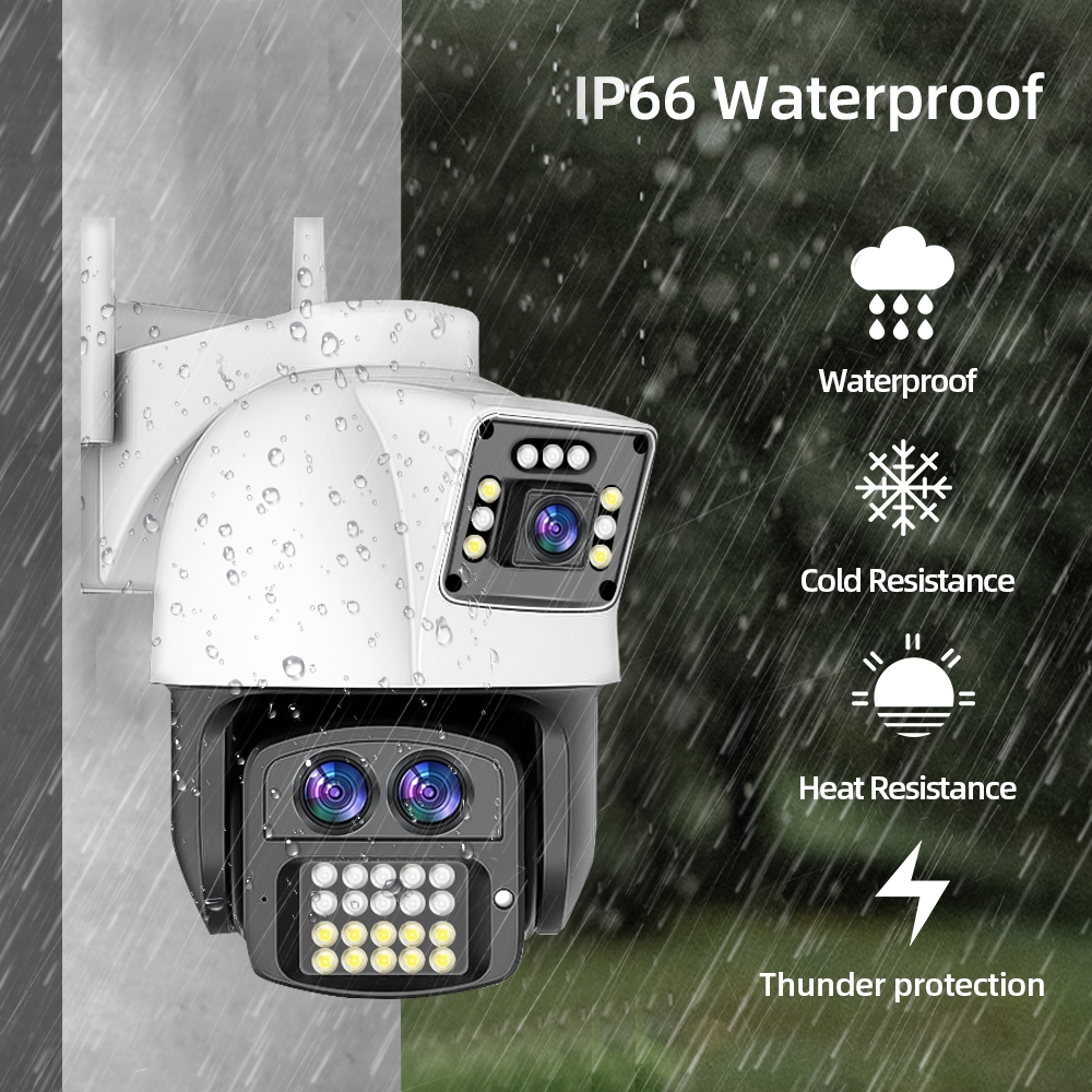 LLSEE 9MP 4K 10X Zoom - Camera YOOSEE 2 mắt Camera ngoài trời không dây wifi nhà cctv kết nối điện thoại hai chiều theo dõi điện thoại di động đầy màu sắc Tầm nhìn ban đêm không thấm nước