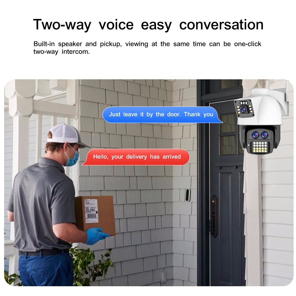 LLSEE 9MP 4K 10X Zoom - Camera YOOSEE 2 mắt Camera ngoài trời không dây wifi nhà cctv kết nối điện thoại hai chiều theo dõi điện thoại di động đầy màu sắc Tầm nhìn ban đêm không thấm nước