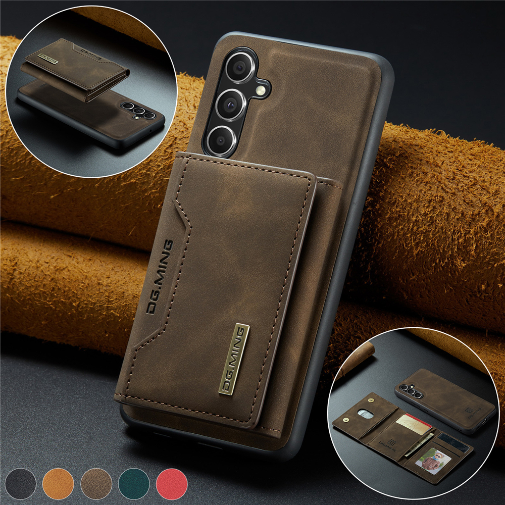 Ốp lưng cho Galaxy A55 A35 A15⭐Giá đỡ ví từ tính Vỏ điện thoại bằng da⭐Giá đỡ khe cắm thẻ Vỏ chống sốc Samsung DG.Ming Magnet DGMing