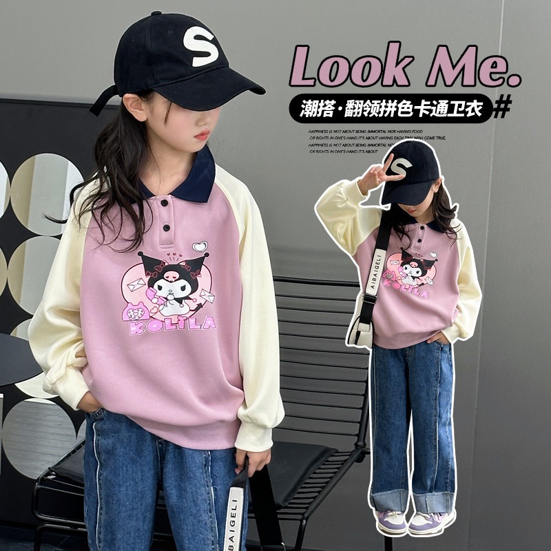 IQ Angel Áo Sweater Cổ polo Thời Trang Thu Đông Cho Bé Gái