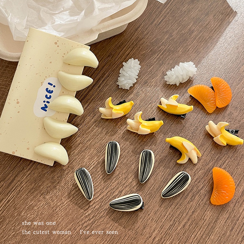 Kẹp Tóc Đính Hạt Dưa Hấu Dễ Thương Sáng Tạo Vui Nhộn Dành Cho Bé Gái