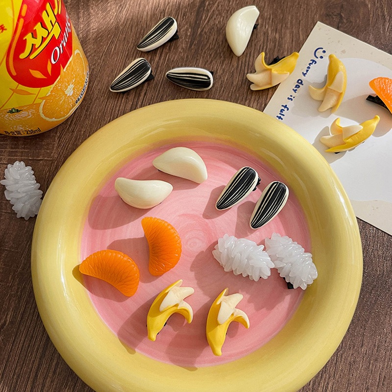 Kẹp Tóc Đính Hạt Dưa Hấu Dễ Thương Sáng Tạo Vui Nhộn Dành Cho Bé Gái