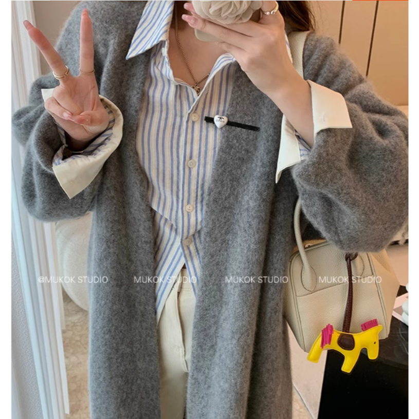 67194 Áo Sơ Mi Dài Tay Sọc Xanh Giản Dị