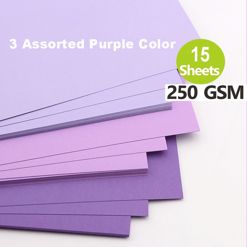 250g 15 tờ Giấy Thẻ Dòng Tím Dày Văn Phòng Phẩm Tông Thủ Công Kid DIY A4 Cardstock Giấy Mứt Cho Hoa Nền Quà Tặng 8.26 "X 11.7"