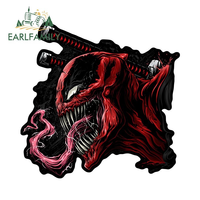 Sticker vinyl Dán Trang Trí Xe Hơi Chống Nước Chống Trầy 13x12.3cm In Họa Tiết venom joey Dodge