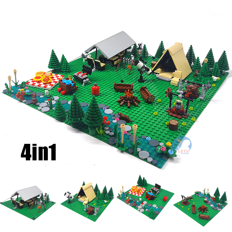 Đồ Chơi Khối Xây Dựng Lều Cắm Trại, Quà Giáng Sinh Cho Bé Trai Và Bé Gái