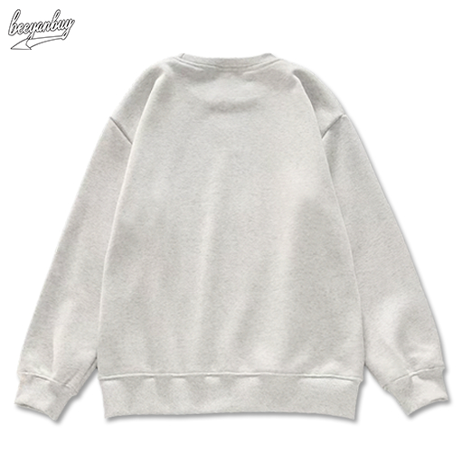 Áo sweater nam BEEYANBUY A2634 100% cotton màu xám in hình đẹp thời trang