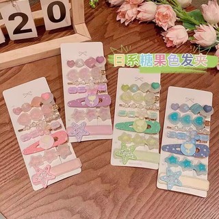 Bộ 7 Kẹp Tóc Mỏ Vịt Đính Pha Lê Màu Sắc Ngọt Ngào Xinh Xắn