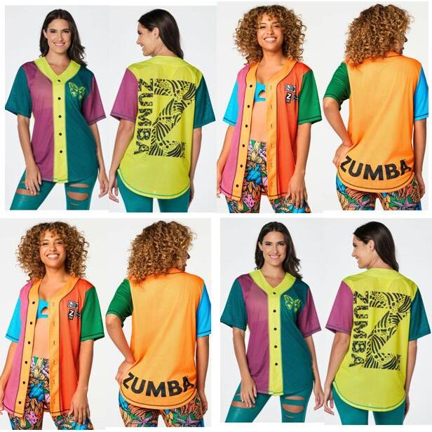 Mới Áo Thun Thể Thao zumba z1t0 0325 0459 Tay Ngắn Cài Nút