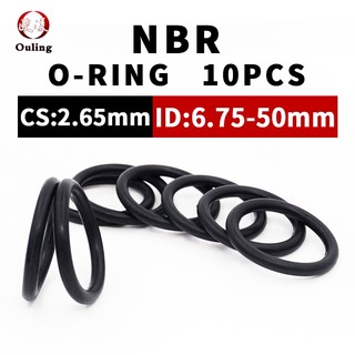 Bộ 10 vòng đệm cao su đen 60 2.65mm đường kính trong 6.75-50mm chống thấm nước chống mài mòn