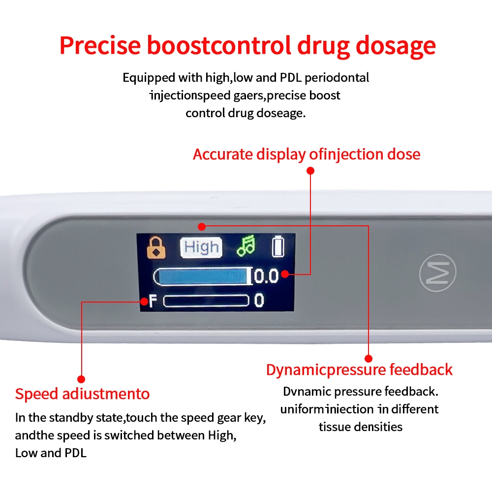 Ống Tiêm Điện Không Dây Không Đau Màn Hình lcd 3 Chế Độ Chiếu