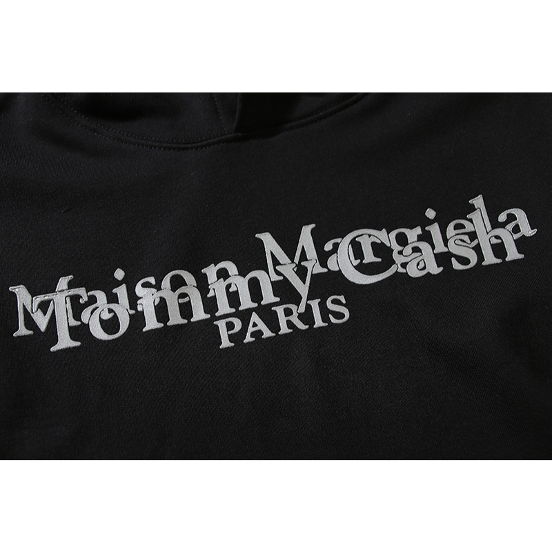 Áo hoodie cotton Hai Mặt 400g In Chữ Phản Quang Phong Cách Đường Phố