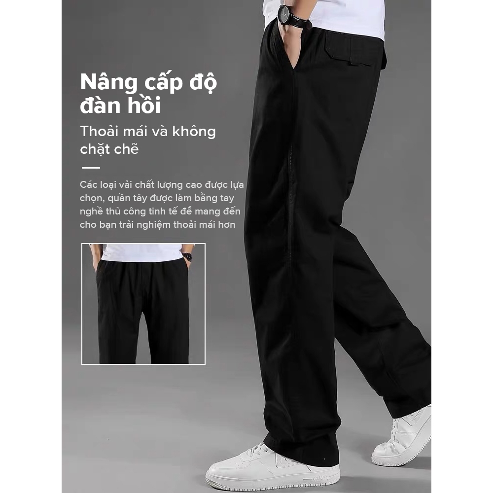 K Tazi Quần Dài cotton Lưng Thun Co Giãn Màu Trơn Chống Mòn Chống Bụi Bẩn Thời Trang Mùa Hè