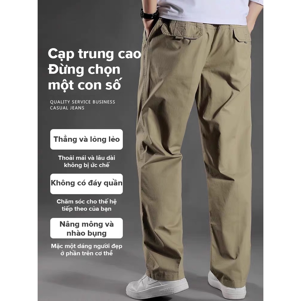 K Tazi Quần Dài cotton Lưng Thun Co Giãn Màu Trơn Chống Mòn Chống Bụi Bẩn Thời Trang Mùa Hè