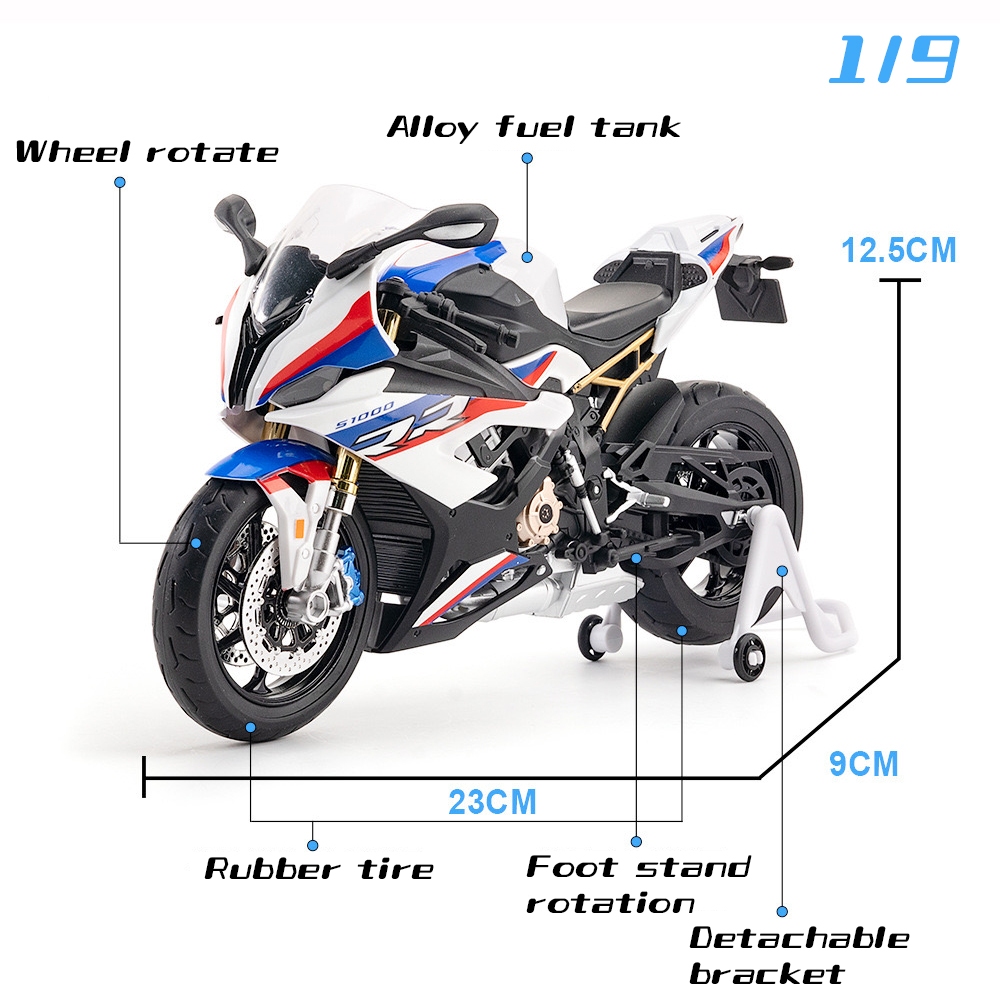 Mô Hình Xe Mô Tô bmw s1000rr Bằng Hợp Kim Tỉ Lệ 1: 9