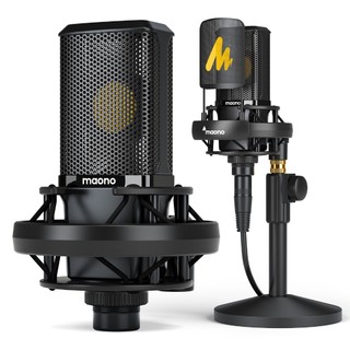 Micro điện dung MAONO AU-PM500T XLR với màng chắn lớn 34mm, Bộ thu tín hiệu cardioid chuyên nghiệp để ghi âm, Podcast