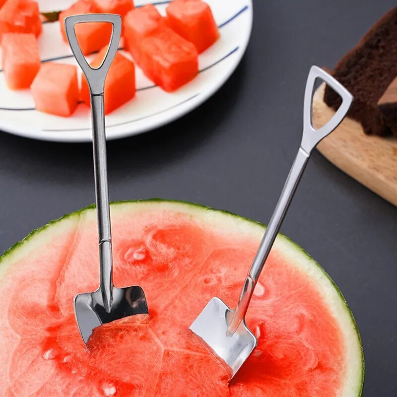 Thìa Cà Phê Inox Sáng Tạo Xẻng Thìa Hình Trà Thìa Muỗng Múc Kem Phụ Kiện Nhà Bếp Bộ Đồ Ăn Dao Kéo Đầu Xẻng Xẻng phẳng