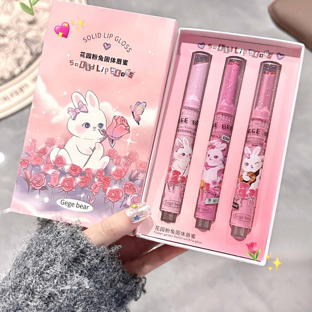 Gebear Son Môi Màu Hồng Bóng Có Dưỡng Lâu Trôi Xinh Xắn hhmbb0018