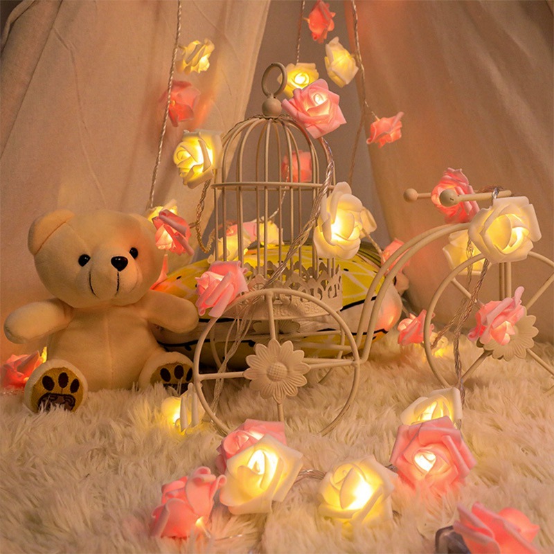 Dây Đèn led 2m Hình Hoa Hồng Trang Trí Cây Thông Noel đèn led trang trí hoa đèn trang trí giáng sinh
