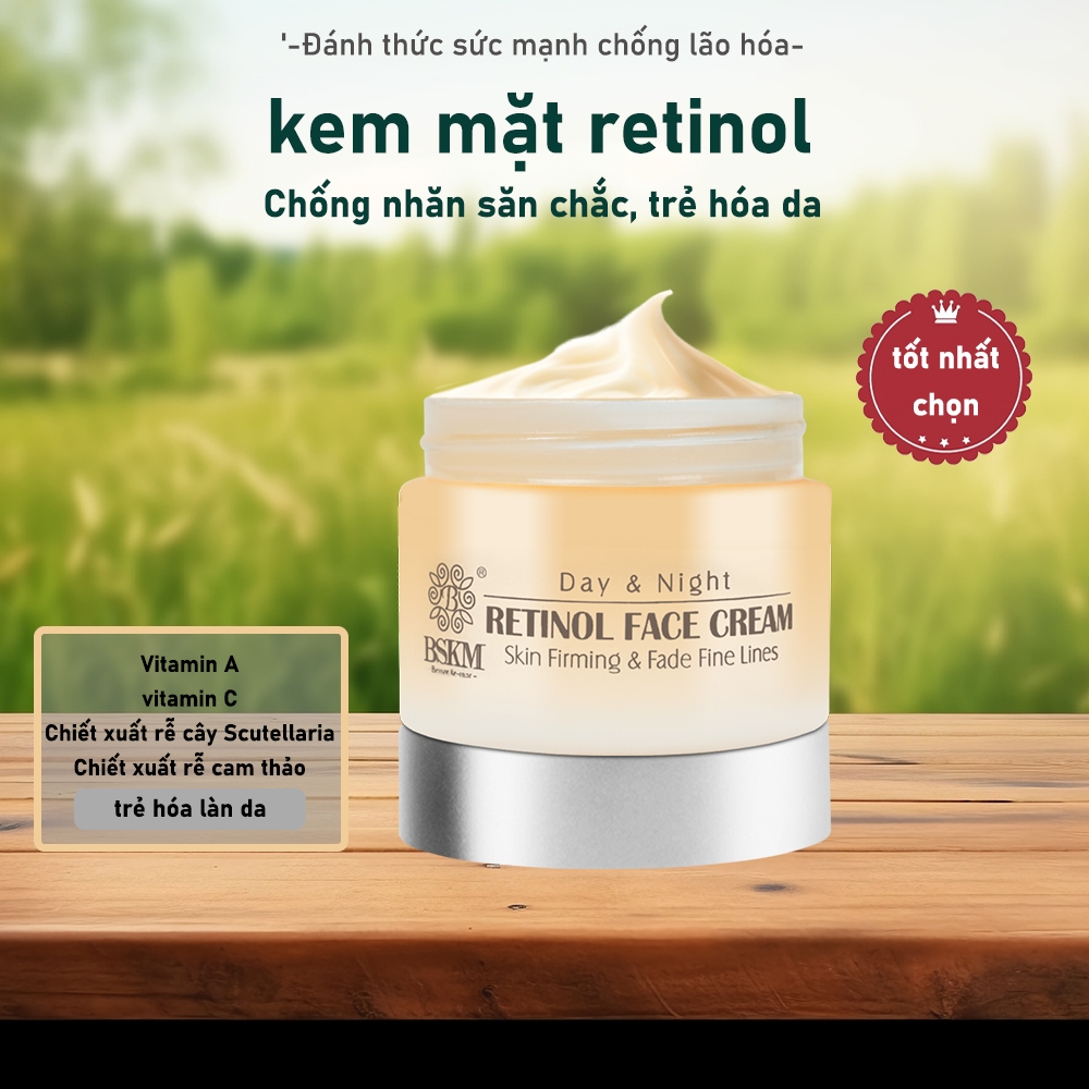 BSKM 50g Kem dưỡng da mặt Retinol Da Mặt Chống Lão Hóa Làm Săn Chắc Phục Hồi Nâng Nếp Nhăn Làm Sáng Da Kem dưỡng ẩm sâu ngày & đêm Chăm sóc da