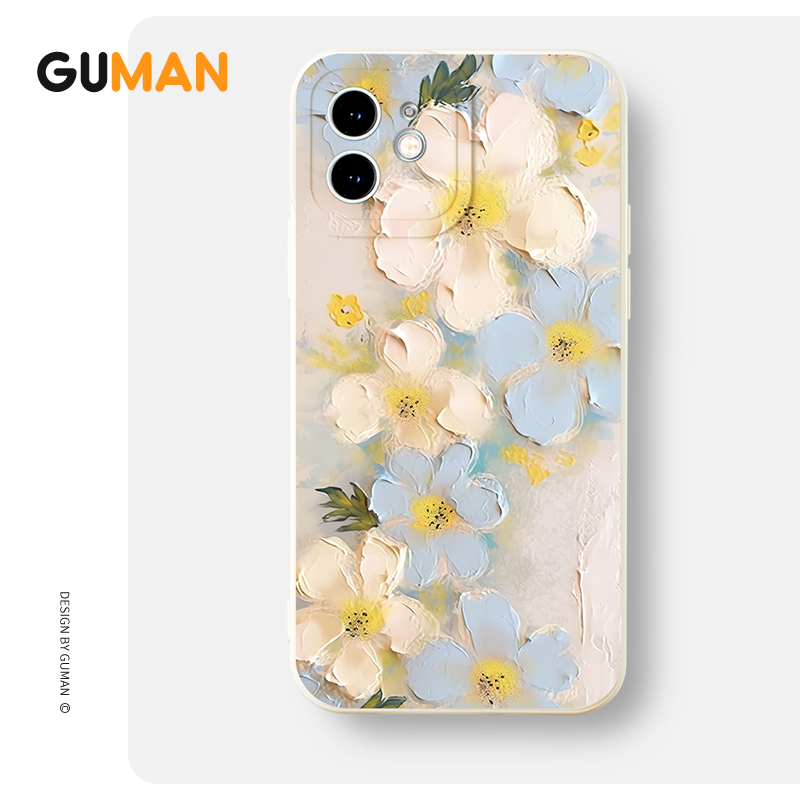 Ốp lưng GUMAN mềm hoa độc lạ dễ thương đẹp Cho iPhone 15 14 13 12 11 Pro Max SE 2020 X XR XS 8 7 ip 6S 6 Plus kute xyb2450
