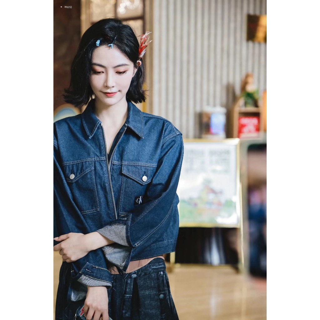 CK blackpink jennie Bộ Áo Khoác denim + Quần Jean Thời Trang Âu Mỹ Cá Tính Cho Bé Gái