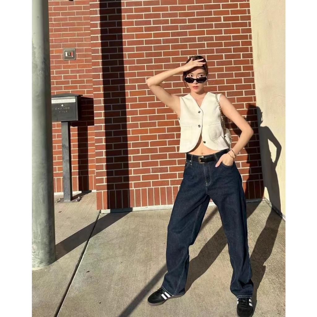 CK blackpink jennie Bộ Áo Khoác denim + Quần Jean Thời Trang Âu Mỹ Cá Tính Cho Bé Gái